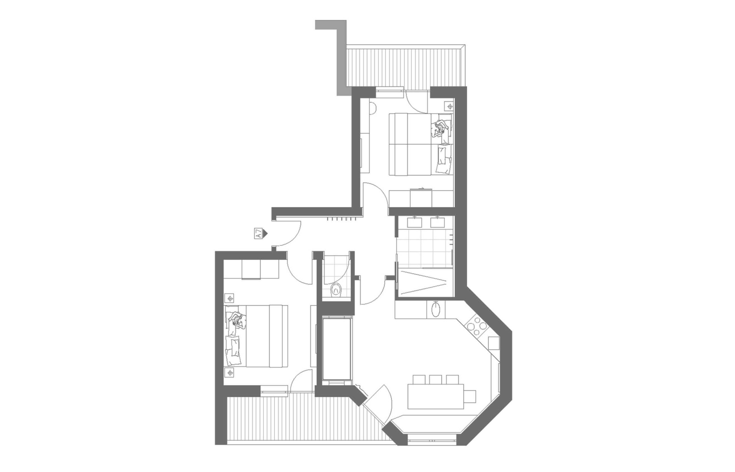 Alpin C Appartement Zimmerplan Rosentalerhof Saalbach Hinterglemm