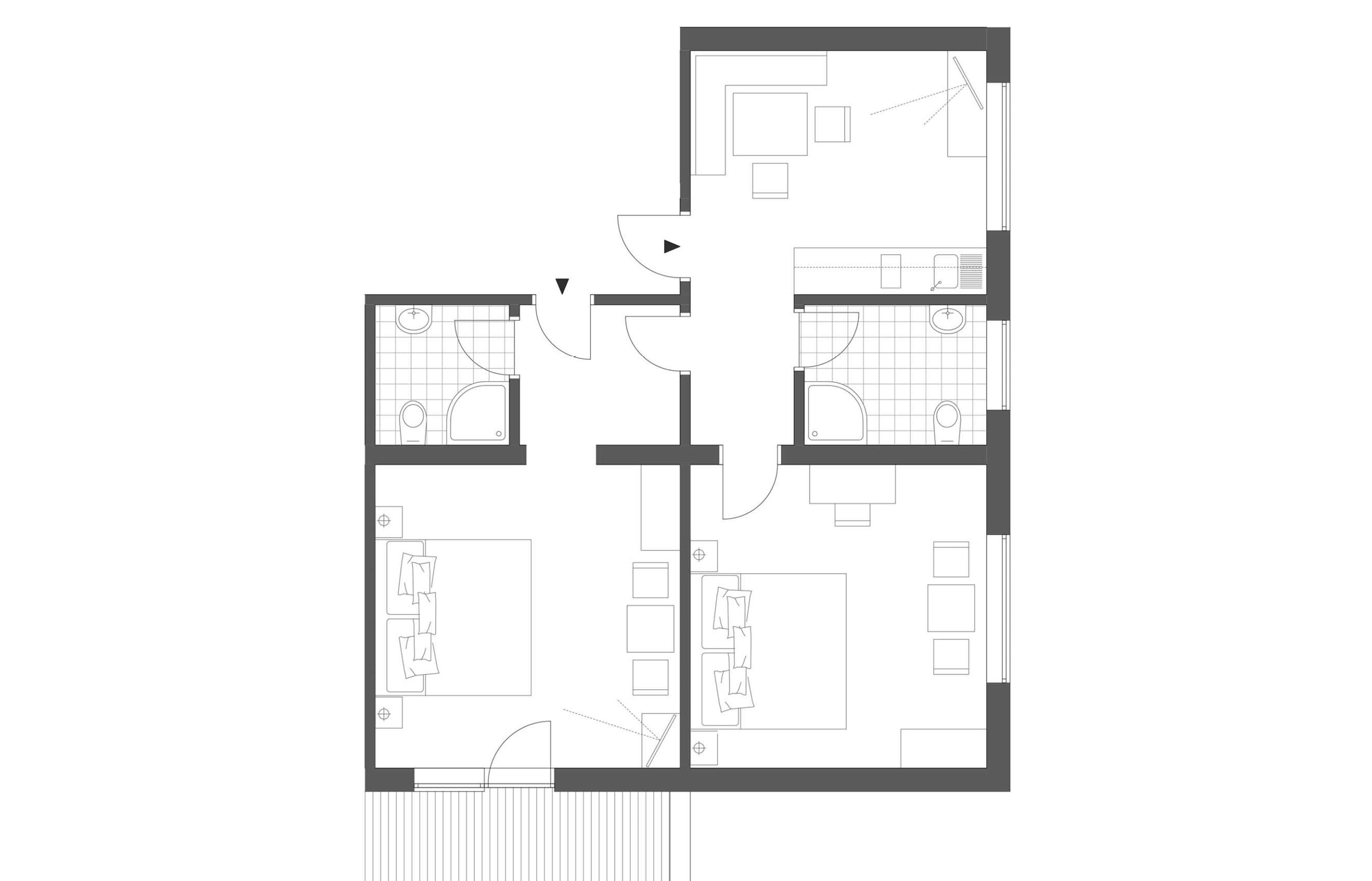 Alpin B3 Appartement Grundriss Rosentalerhof Hotel und Appartements Saalbach